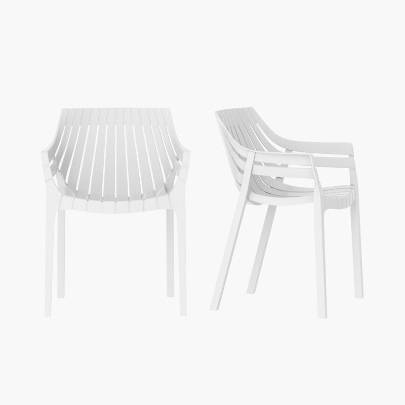 Chaise de patio empilable, Blanc