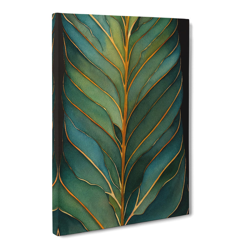 Watercolour Fern Leaf Vol.1 - Wrapped Canvas, 50cm H x 35cm W x 3cm D