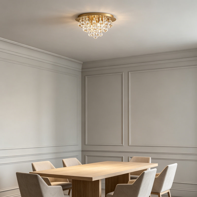 Lustre semi-encastré en cristal