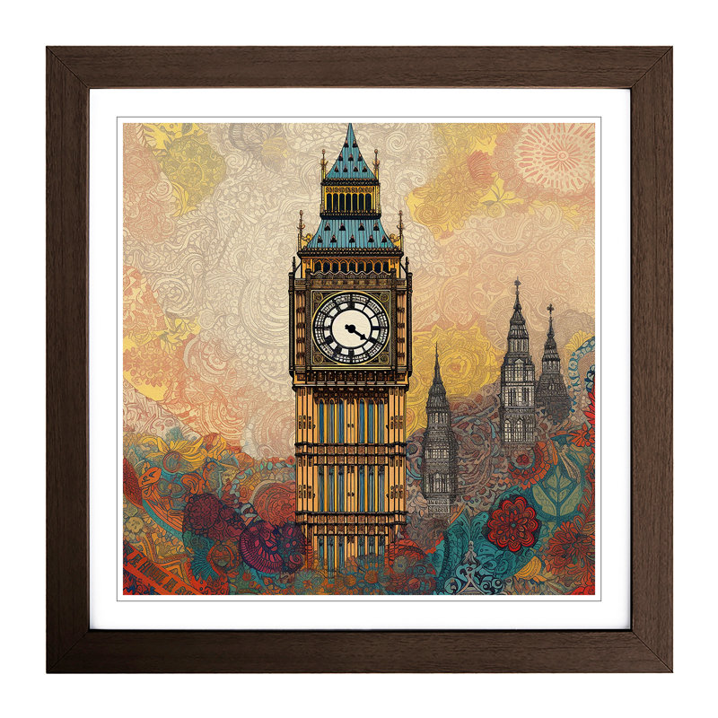 Single Picture Frame Print on Wood, Walnut