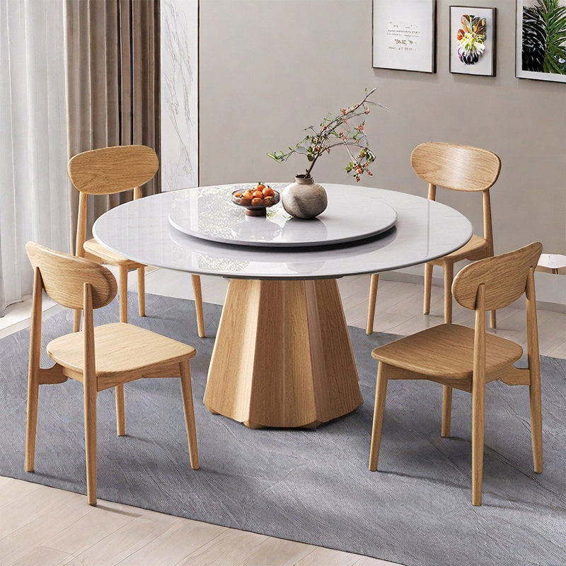 Table de salle à manger moderne et simple en faux marbre, H 29,92 po x L 47,24 po x l 47,24 po