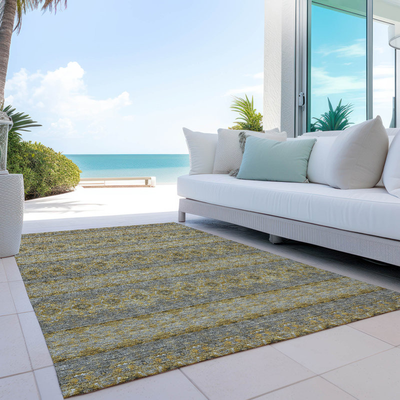 Tapis intérieur / extérieur Everlee avec envers antidérapant, Rectangle 10 pi x 14 pi