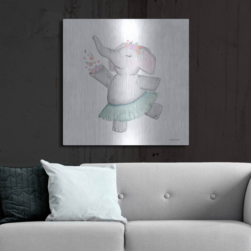  «Elephant Ballerina» par Rachel Nieman, art mural en métal, 36 po x 36 po