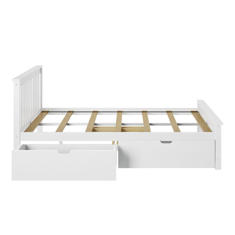 Haddon Solid Wood Slat Storage Bed, White