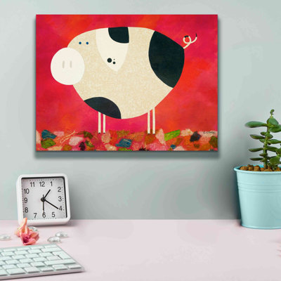 'Pig Newton Reverse by Casey Craig Giclee Canvas Wall Art