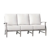 Croquet 75.75" Wide Outdoor Teak Patio Sofa with Cushions