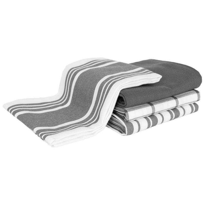 All-Clad Woven Bistro Kitchen Towels, Pewter