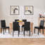 4PCS Faux Leather Dining Room Chairs High Back Padded Rubberwood Legs-1468611358
