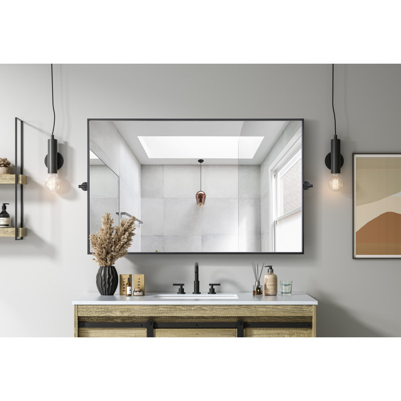 Miroir Amoura, 30 po x 48 po, Noir