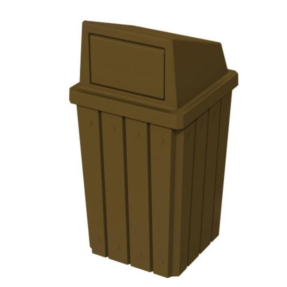 Garbage Essentials Sturdy Essentials Campus Collection 32 Gallon Square Slatted 100% ...