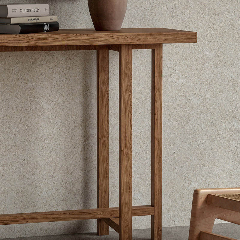 Console minimaliste en bois massif de style nordique, Brun