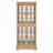 Cabinets Traditional Light Oak Curio Display Cabinet with Glass Doors, Adjustable Shelves, E26 Bulb Included | MDF+glass | Living Room-1613144714