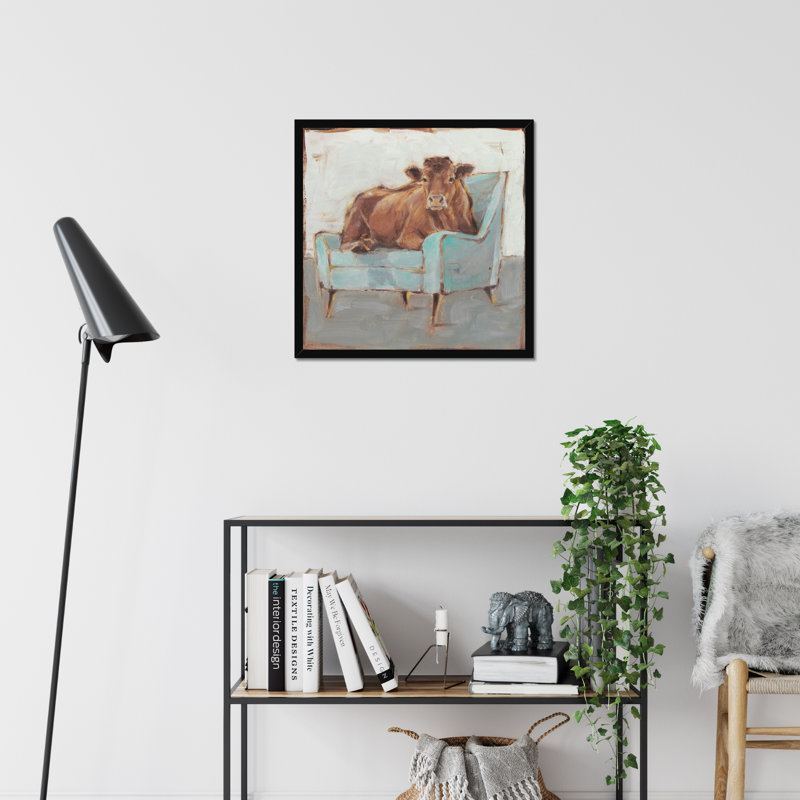 Moo-ving In IV by Ethan Harper - Painting, Black Framed Paper Print, 80cm H x 80cm W x 2.3cm D