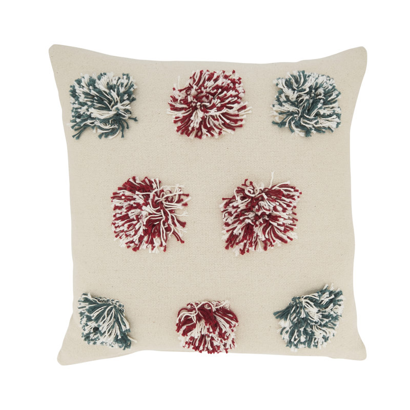 Housse de coussin en coton Klani Collection, Rouge / vert
