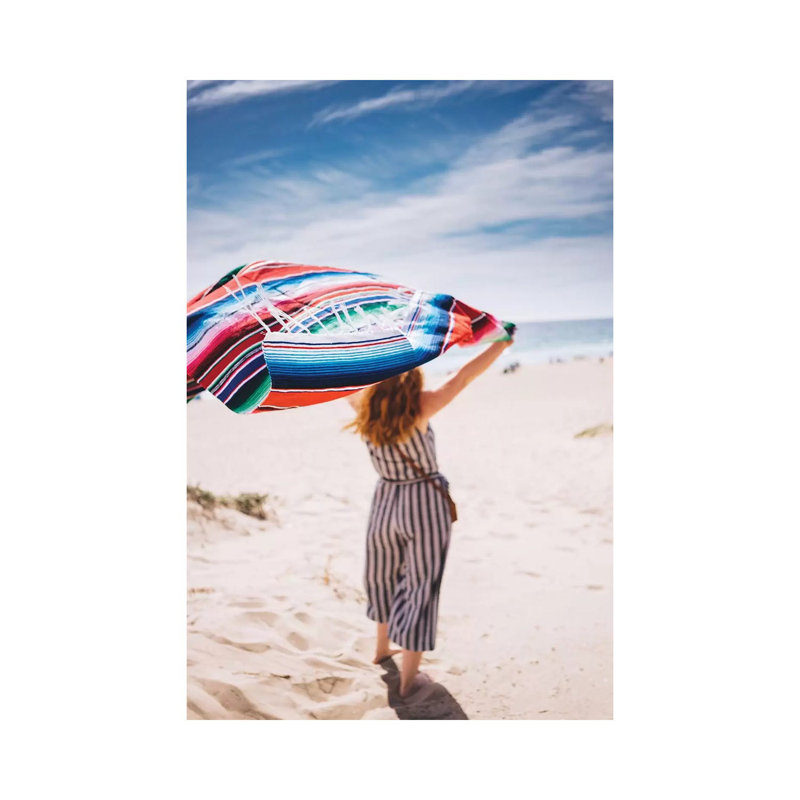 Malibu Beach Blanket 1 Piece Wall Art on Canvas, 66.04cm H x 45.72cm W x 1.91cm D, Wrapped Canvas