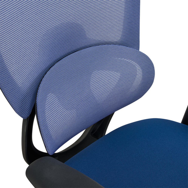 Saif Polyester Office Chair with Headrest, Blue
