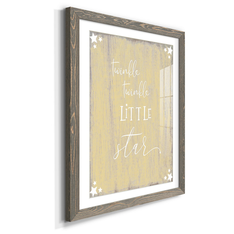 Twinkle - Reproduction d'art textuel sur papier encadré, H 44 po x l 31 po x P 1 po, gris