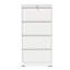Classeur latéral à 4 tiroirs avec serrure, classeur métallique pour bureau à domicile, rangement horizontal en acier pour dossiers format lettre/légal/A4, blanc