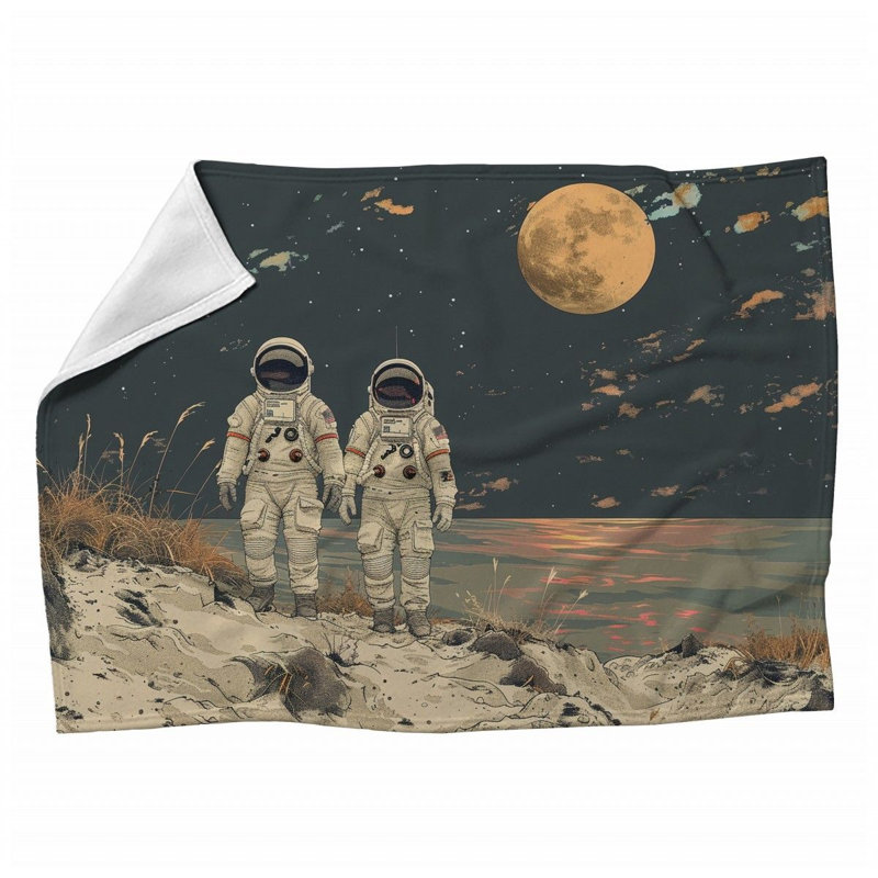 Machine Printed Throw Blanket, 50" x 60"