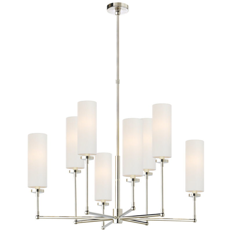 Thomas O'Brien Ziyi Large Chandelier, Polished Nickel, Fabric