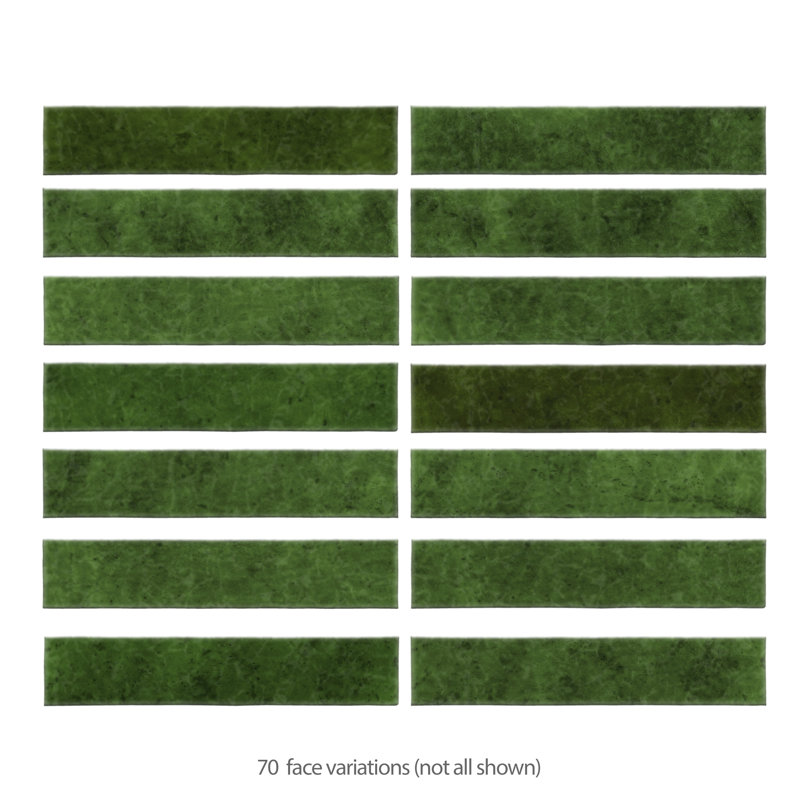 Menorca 2-1/2 In. X 12-7/8 In. Ceramic Wall Tile, Tourmaline Green