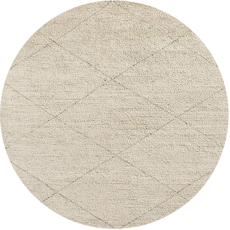 Tapis gris à motif géométrique Lummus, Rond 8 pi