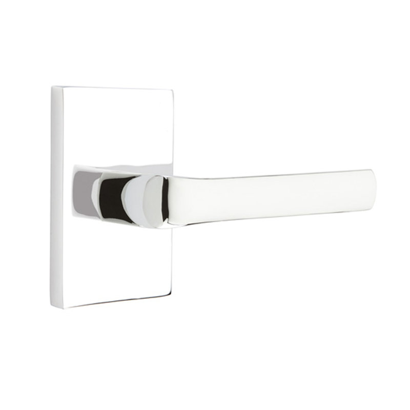 Levier de porte avec rosette Spencer, Gauche, Chrome brillant