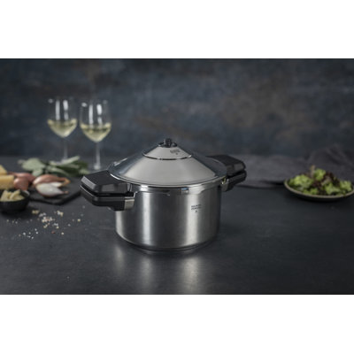Kuhn Rikon Duromatic Inox Stainless Steel Pressure Cooker for All Hobs, Side Grips
