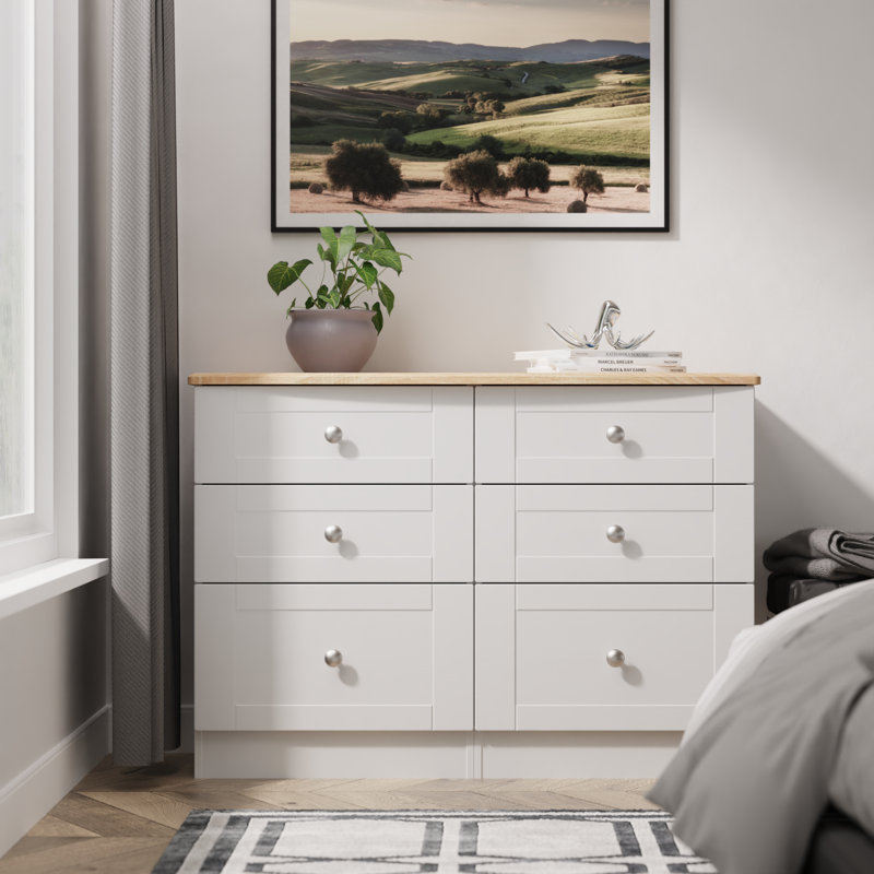 112 cm W Chest of 6 Drawers, Grey