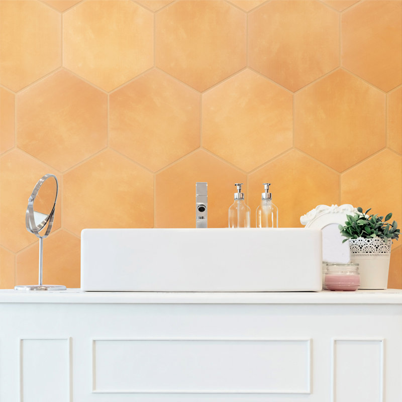 Horizon Hex 7-3/4" x 9"Porcelain Wall & Floor Tile, Blue