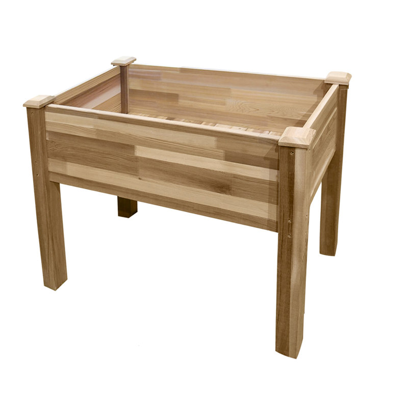 Adamo Wood Elevated Planter, 30" H x 34" W x 18" D
