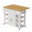 Table de bricolage de 107 cm avec rangement, plateau extensible et pliable de 47,2 cm à 72,4 cm, 2 tiroirs, placard, 6 étagères ouvertes et roulettes