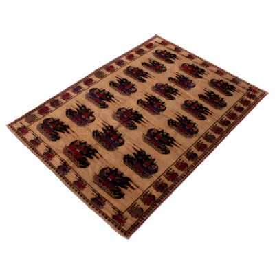 Tapis unique en laine noué à la main de style années 1990 6 pi 7 po x 9 pi 0 po Irini
