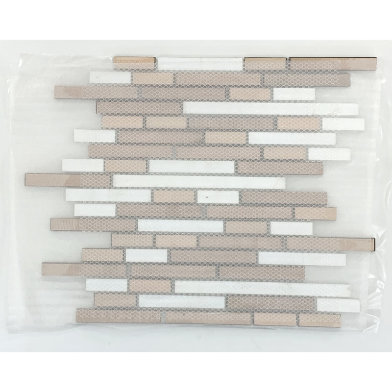 Metal Linear Mosaic Wall & Floor Tile, White/Gray