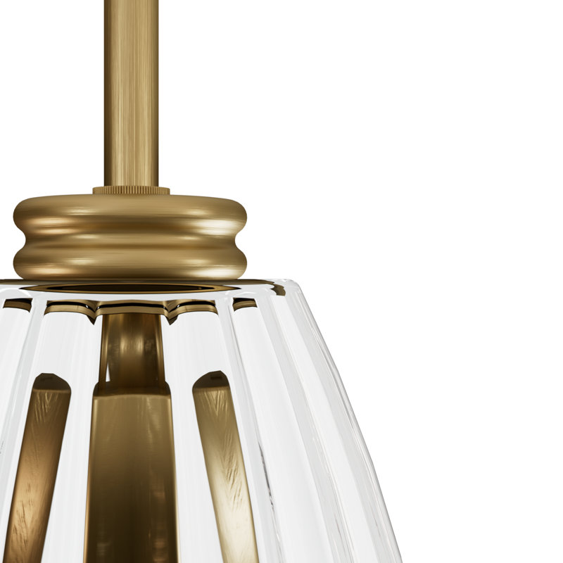 Jasmine Roth 1 - Light Luxe Gold Bell Pendant, 10.75" H x 6" W x 6" D