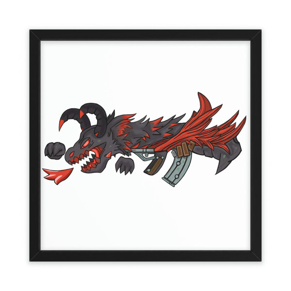 Trinx Red Dragon Weapon - Picture Frame Illustration | Wayfair