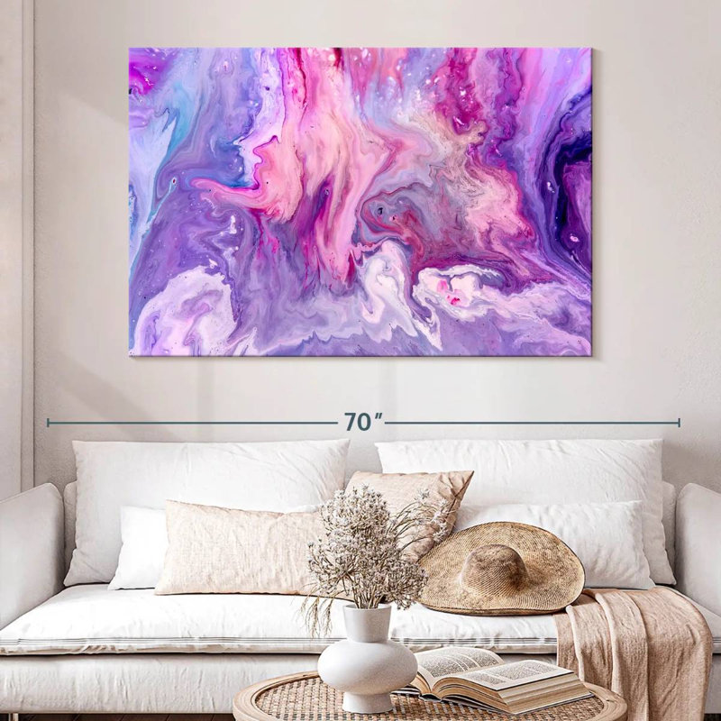 Avery Abstract Lavender, 34" H x 51" W