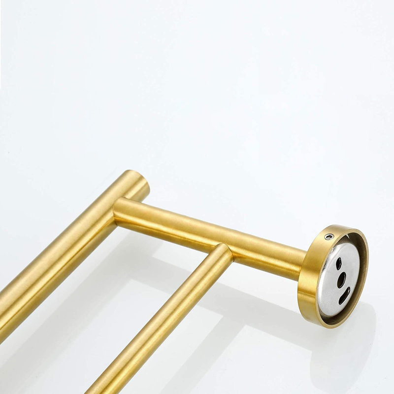 Ensemble d'accessoires de salle de bain mural 5 pièces en acier inoxydable, Brushed Gold