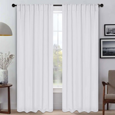 Levatt Classic Modern Solid Room Darkening Curtains, Rod Pocket / Back Tabs