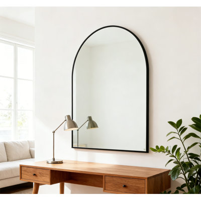 30x36 Inch Metal Framed Arched Bathrrom Mirror