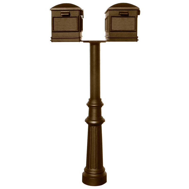 Hanford Aluminum Post Mounted Mailbox, Bronze