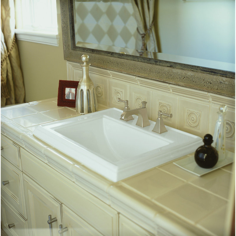 Memoirs® Rectangular Drop-In Bathroom Sink with Overflow, Ice Grey, Single