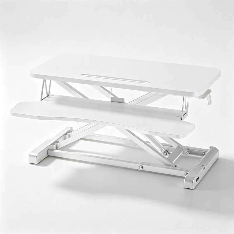 MDF Steel Standing Desk Converter, White