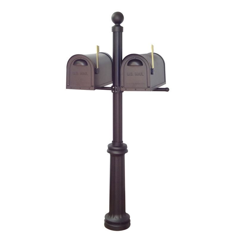 Classic Curbside Mailboxes with Fresno Double Mount Post Included