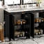 Ensemble de meuble-lavabo 48 po avec lavabos doubles (séparés), lavabos doubles en céramique, tablette de rangement et portes à fermeture en douceur 48 po