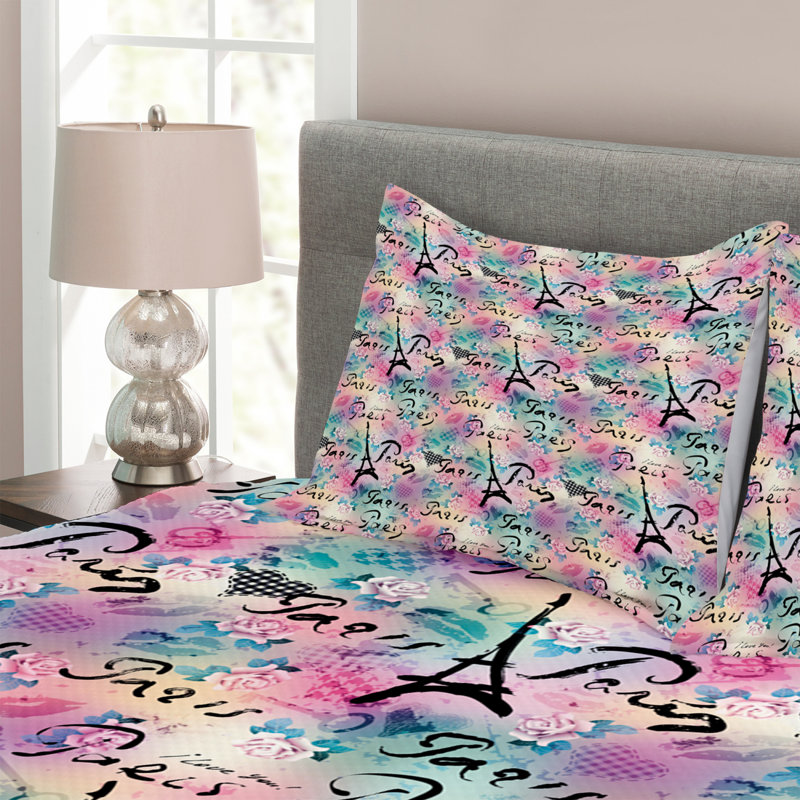 Aftina Bedspread Set with Pillow Sham, 220 x 264 cm Bedspread - 2 Shams