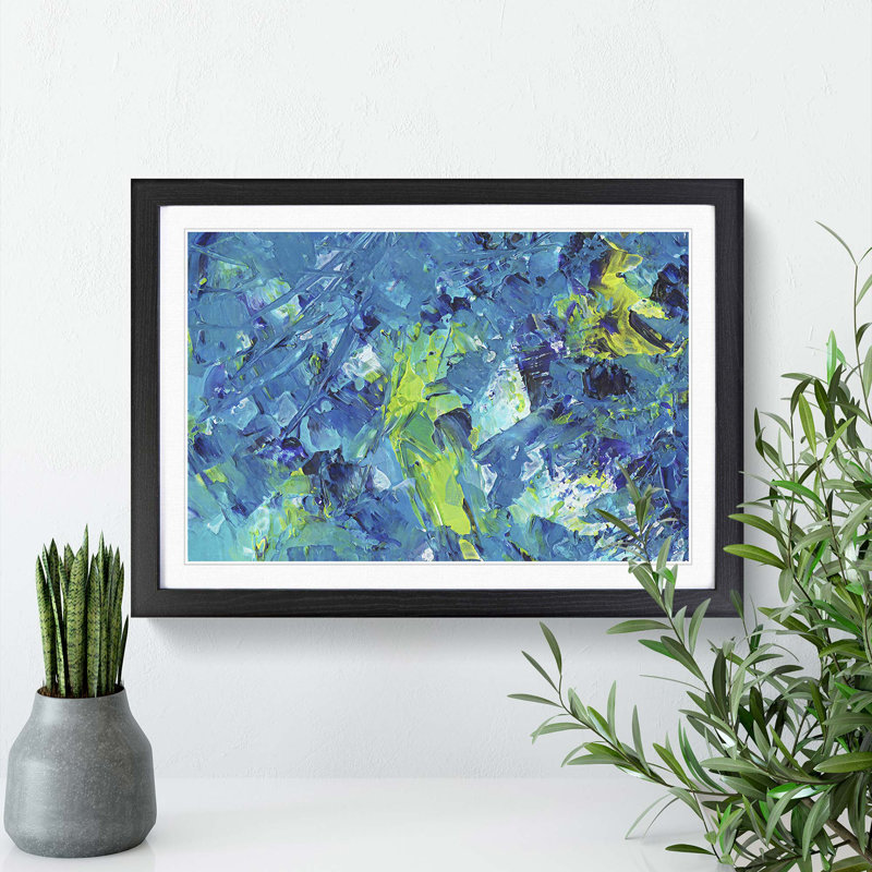 Way of Life in Abstract - Picture Frame Painting Print, Black, 40cm H x 60cm W x 2cm D
