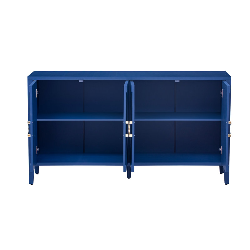 Armoire sophistiquée avec placage de sapin bleu marine - pour l'intérieur de la maison, support texturé, espace de rangement réglable