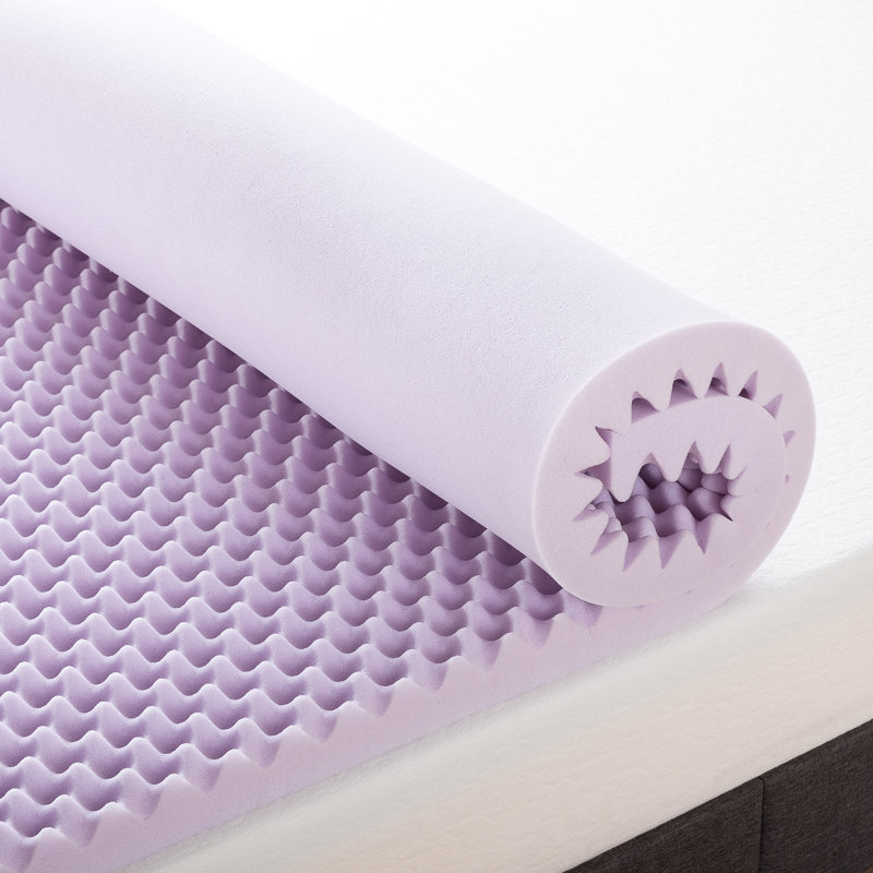 Gilkes Memory Foam Mattress Topper, Queen, 2", Lavender