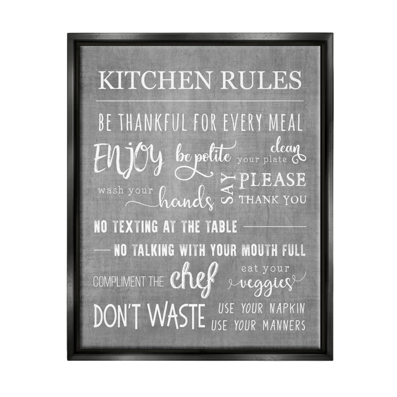 Art de giclée encadrée par Kitchen Rules, H 21 po x l 17 po x P 1,7 po, Cadre flottant noir de jais